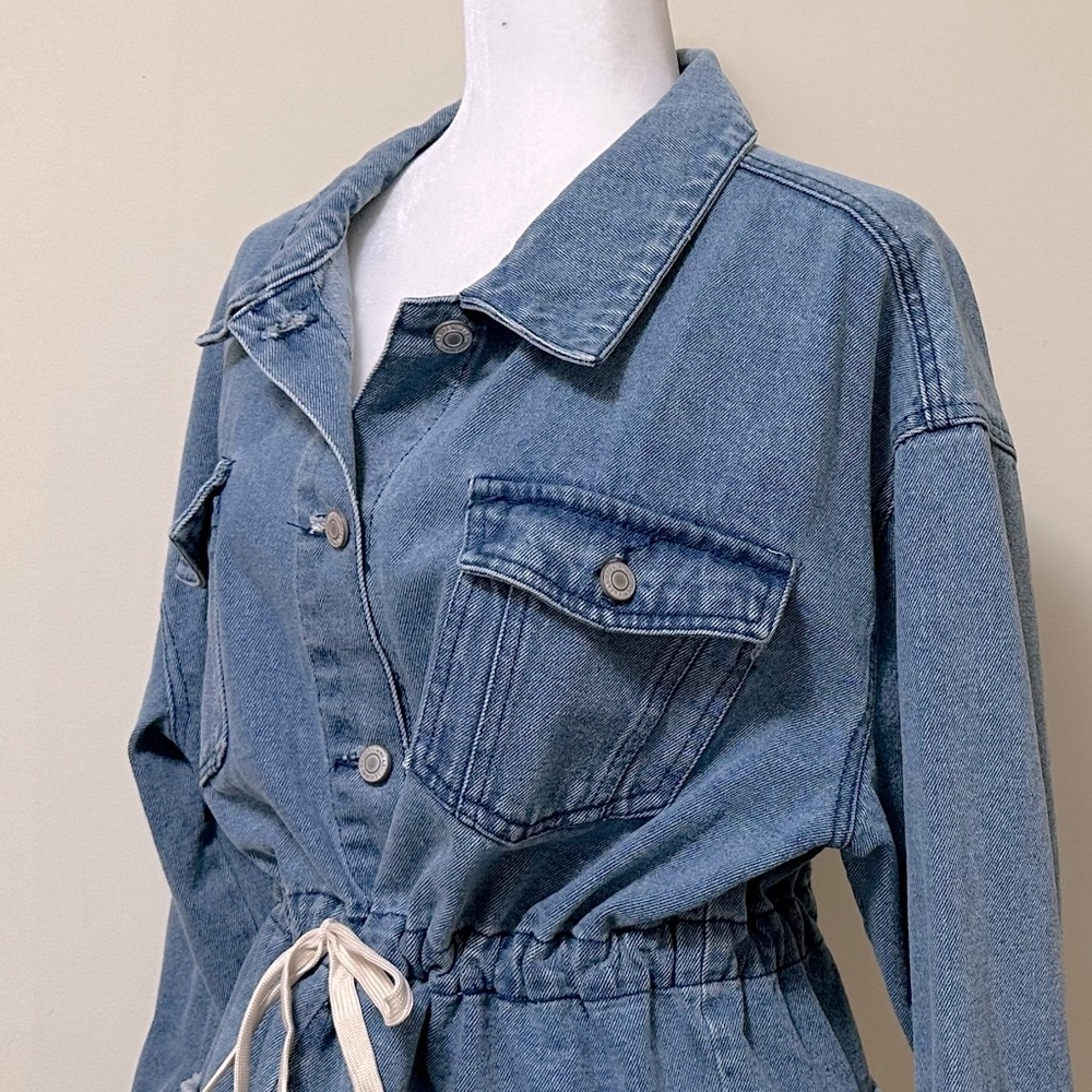 By 26 Ashley Vintage Charm NEW Denim Paperbag Drawstring Waist Jacket Top XL - Picture 7 of 16